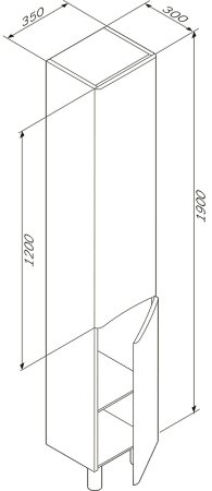Шкаф пенал AM.PM Like 35 R M80CSR0356WG Белый 