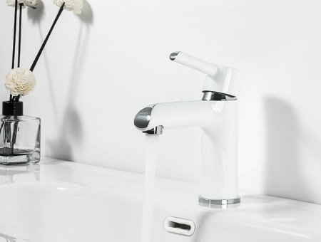 Смеситель для раковины Gappo G03-8 G1003-8 Белый Хром 