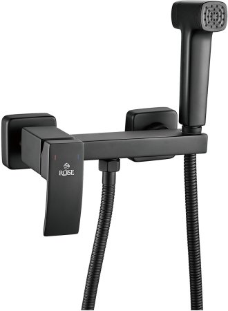 Гигиенический душ со смесителем Rose R1505H-1, черный 