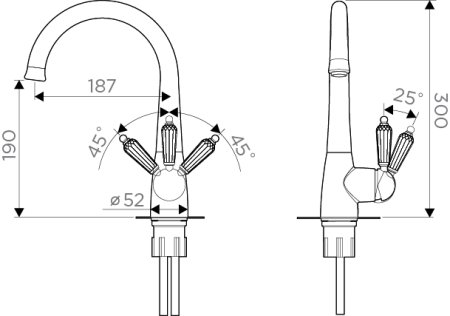 Смеситель для кухни Omoikiri KANAGAWA-G 4994074 Золото 