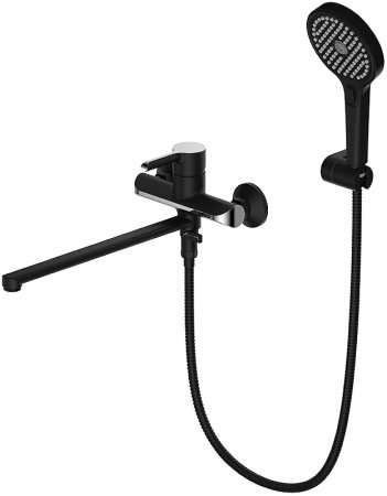Смеситель для ванны Gappo G03-6 G2203-6 универсальный Черный матовый Хром 