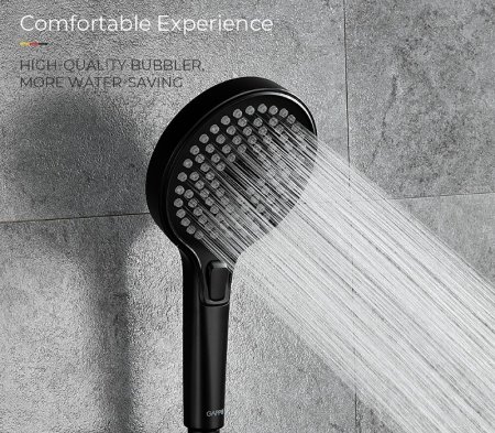 Смеситель для ванны Gappo G03-6 G2203-6 универсальный Черный матовый Хром 