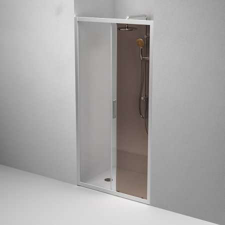 Душевая дверь AM.PM Gem Solo 100 W90G-100-1-195MBr профиль Хром матовый стекло бронзовое-прозрачное 