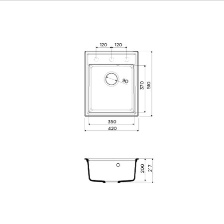 Мойка для кухни Omoikiri Daisen-42-SA 4993607 Бежевый 