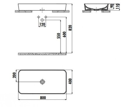 Раковина-чаша Creavit Ultra 80 UL080-00CB00E-0000 Белая 