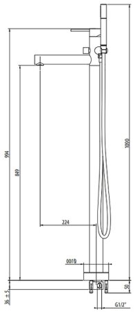 Смеситель для ванны Gattoni Circle One 9008/90NO Черный матовый 