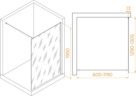 Душевая перегородка RGW WA-010G 1300 