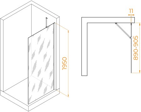 Душевая перегородка RGW WA-102W 900 