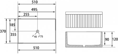 Раковина-чаша Abber Rechteck 51 AC2216 Белая 