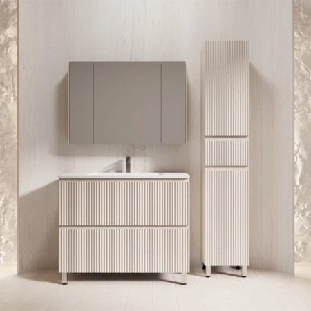 Тумба Style Line Марокко 100 напольная, с раковиной  LINE 1000*480, крем 