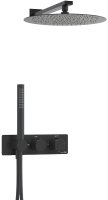 Душевая система WasserKRAFT A16160 Thermo с термостатом Черная матовая