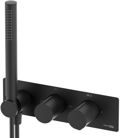Душевая система WasserKRAFT A16160 Thermo с термостатом Черная матовая 