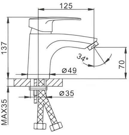 Смеситель для раковины Frap H66 F1066 Хром 