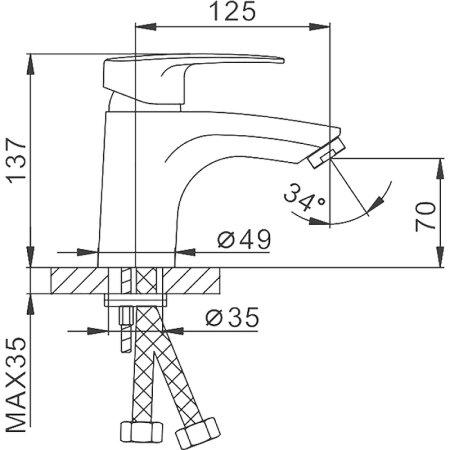 Смеситель для раковины Frap H701 F10701-B Хром 