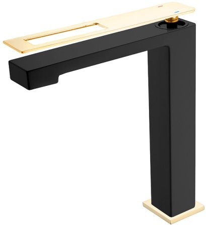 Смеситель для раковины Boheme Q 142-BG Черный Золото 
