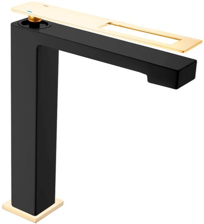 Смеситель для раковины Boheme Q 142-BG Черный Золото 