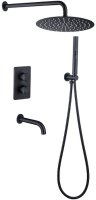 Душевая система Allen Brau Priority 5.31014-31 с термостатом Черная матовая