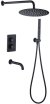 Душевая система Allen Brau Priority 5.31014-31 с термостатом Черная матовая 