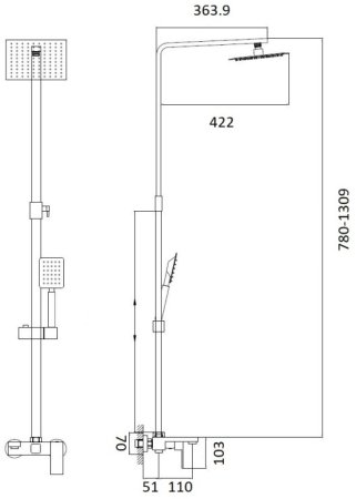 Душевая система Haiba (HB24803-2) 
