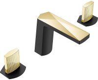 Смеситель для раковины Boheme Venturo 150-BG-TOUCH Черный матовый Золото