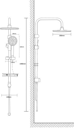 Душевая система VODA (VST1000-9) 