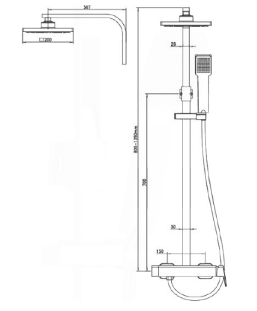 Душевая система Kaiser Sonat 34282 Хром 