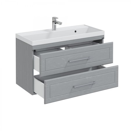 Тумба Санта Венера 100 дуб серый с умывальником Classic 100 