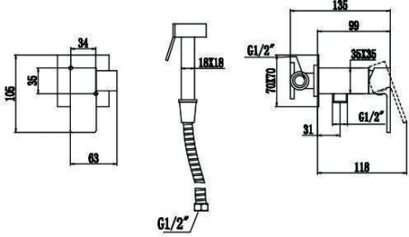Смеситель для биде Savol (S-FXQ008Q) 