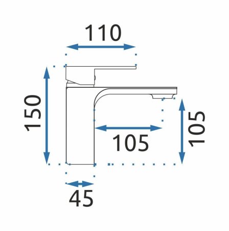 Смеситель для раковины без донного клапана Rea Urban REA-B9907 