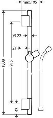 Душевая штанга Hansgrohe Unica S Puro 28631990 Полированное золото 