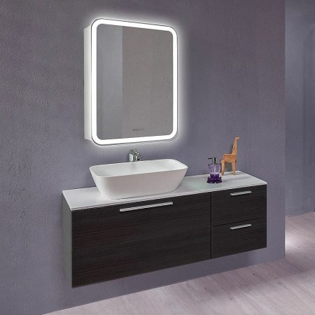 Зеркальный шкаф Creto Attento 60 18-840140A с подсветкой Белый 