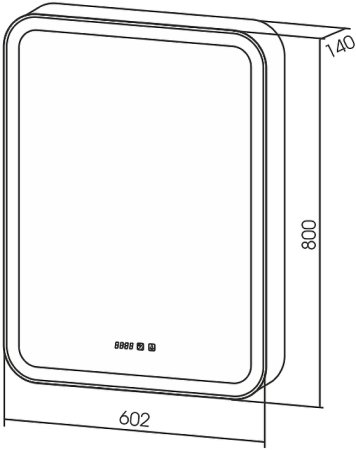 Зеркальный шкаф Creto Attento 60 18-840140A с подсветкой Белый 