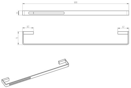 Полотенцедержатель Boheme Q 10942-SGM Антрацит глянец 