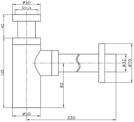 Сифон для раковины Frap F82 Хром 