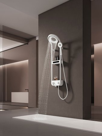 Душевая система AQUAme AQM8004W с термостатом Белая матовая 