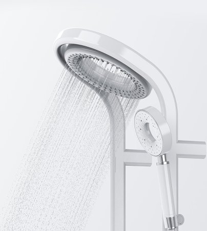 Душевая система AQUAme AQM8004W с термостатом Белая матовая 