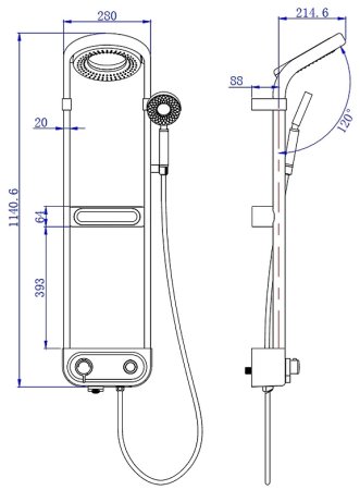 Душевая система AQUAme AQM8004W с термостатом Белая матовая 