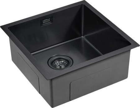 Мойка кухонная Paulmark Aller PM904444-GM вороненая сталь 