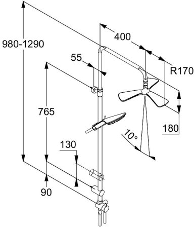 Душевая система Kludi Fizz 6709305-00 Хром 