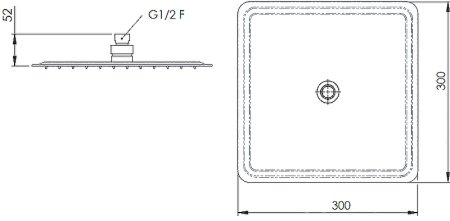 Верхний душ Remer 357UFD30X Хром 