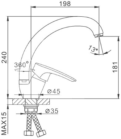 Смеситель для кухни Frap H701 F41701-B Хром 