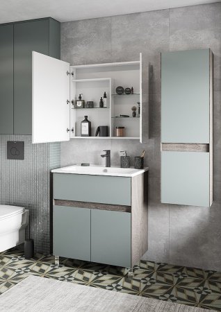 Тумба под раковину Aquaton Форест 75 1A278301FR9C0 Дуб рошелье Сумеречный голубой 