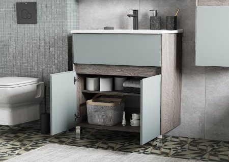 Тумба под раковину Aquaton Форест 75 1A278301FR9C0 Дуб рошелье Сумеречный голубой 