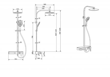 Душевая система Bravat Meissen F6277312CP-A-ENG Хром 