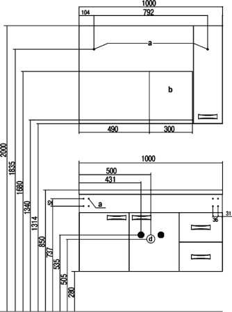 Зеркало со шкафом Aquaton Диор 100 R 1A167902DR01R с подсветкой Белое 