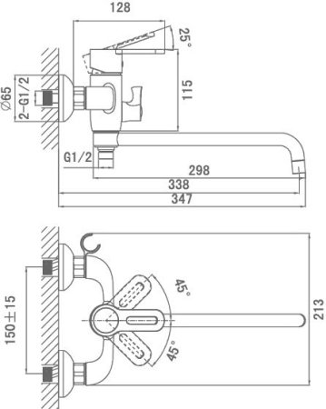 Смеситель D&K Paulinus Rhein DA1353301 универсальный 