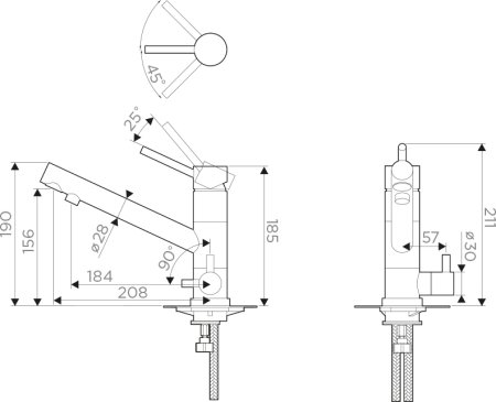 Смеситель для кухонной мойки Omoikiri Tonami BE, ваниль 
