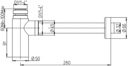 Сифон для раковины Paini Cox 78PZ849 Черный матовый 