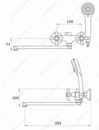 Cмеситель для ванны GANZER SATI GZ13042 CHROME 