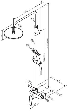 Душевая система Damixa Jupiter 977710000 Хром 